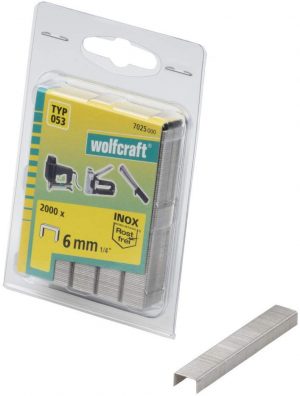 Wolfcraft Široké sponky do sponkovačky výška 6 mm 2000 ks  7025000